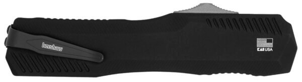 Kershaw 9000CF Livewire  3.35″ OTF Dagger  Plain Black PVD CPM MagnaCut Steel Blade  Black Anodized Aluminum Handle