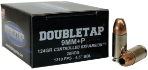 DoubleTap Ammunition 9MM124HP20   9mm +P 124 gr 20 Per Box/ 50 Case