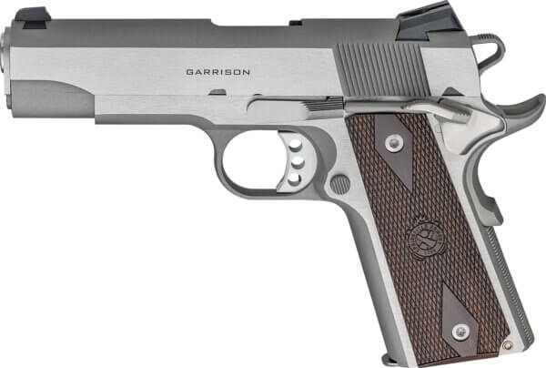 Springfield Armory PX9418S 1911 Garrison 45 ACP 7+1 4.25″ Stainless Match Grade Barrel  Serrated Stainless Steel Slide & Frame w/Beavertail  Thinline Wood Grip