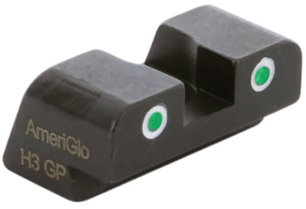 AmeriGlo XD191R Classic Tritium Rear Sight for Springfield Armory XD  Black Green Tritium with White Outline Rear