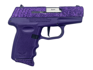 SCCY Industries DVG1RPPU DVG-1  Sub-Compact Frame 9mm Luger 10+1 3.10″ Stainless Quadlock Barrel  Purple Glitter Optic Ready/Serrated Stainless Steel Slide  Royal Purple Polymer Frame & Grip