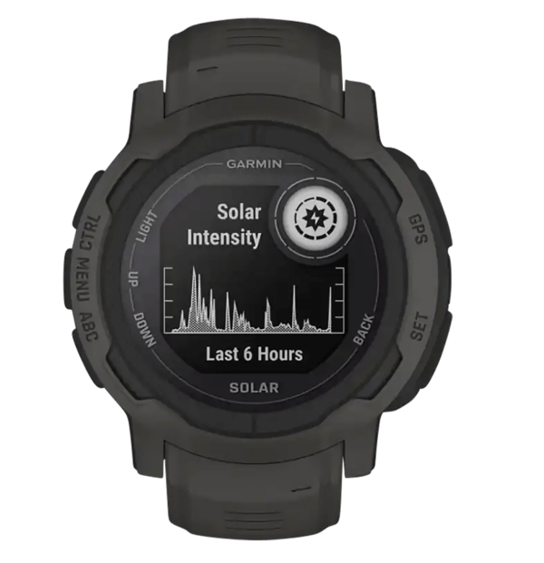 Garmin 0100262710 Instinct 2 Solar Standard GPS/Smart Features 32MB Memory Graphite Size 45mm Compatible w/iPhone/Android