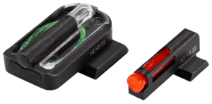 HiViz MPFD21 FastDot H3 Sight Set for Smith & Wesson  2 Dot Red Fiber Optic Front/Green Tritium Rear/Black Frame Compatible w/Smith & Wesson Compacts All Calibers