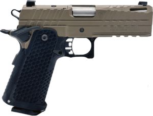 Live Free Armory LFAPS71402 Apollo 11 Sub-Compact Frame 9mm Luger 3.50″ Stainless Match Grade Bull Barrel  Elite FDE Cerakote Optic Cut/Serrated Stainless Steel Slide  Elite FDE Cerakote Steel Frame w/Beavertail & Picatinny Rail