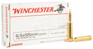 Winchester Ammo USA6555 USA Target 6.5×55 Swedish 140 gr Full Metal Jacket 20 Per Box/ 10 Case