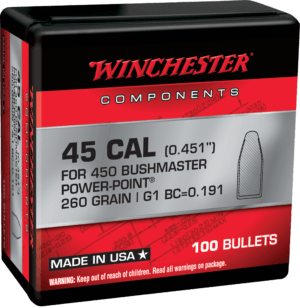 Winchester Ammo WB450P260X Power-Point  450 Bushmaster 260 gr 100 Per Box/ 10 Case