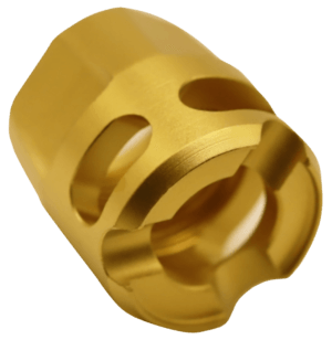 True Precision Inc TPYMICROG Micro Compensator Y-Type Gold 416R Stainless Steel 1/2×28 Threads 9mm