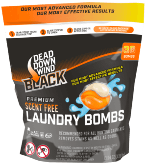 Dead Down Wind 118418 Laundry Bombs Black Premium Odor Eliminator Unscented Scent 36CT