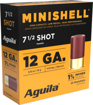 Aguila 1CHB1387 Minishell  12 Gauge 1.75″ 5/8 oz 7.5 Shot 25 Per Box/ 10 Case