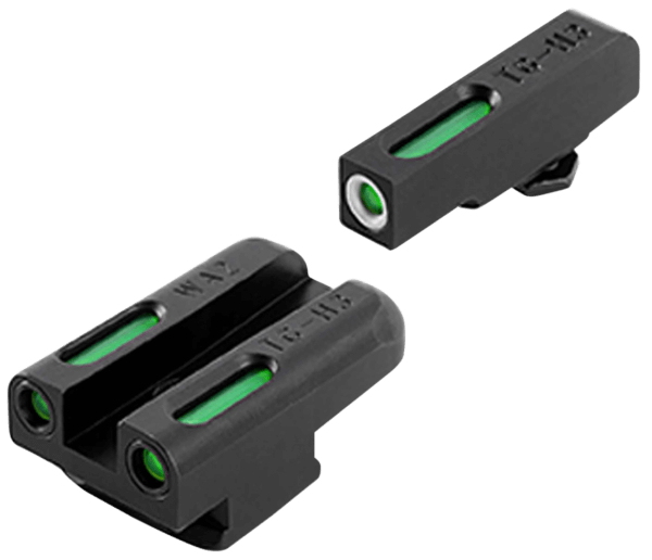 TruGlo TGTG13WA2A TFX  Black | Green Tritium & Fiber Optic White Outline Front Sight Green Tritium & Fiber Optic Rear Sight Walther PPS