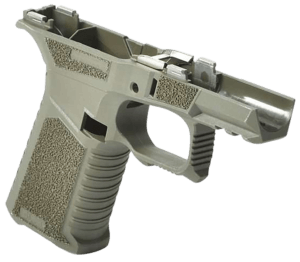 Sct Manufacturing 0225020100IB Sub Compact  Compatible w/ Glock 43X/48 OD Green Polymer Frame Aggressive Texture Grip Includes Locking Block