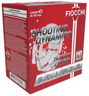Fiocchi 12SD1X75 Shooting Dynamics  12 Gauge 2.75″ 1 oz 7.5 Shot 25 Per Box/ 10 Case