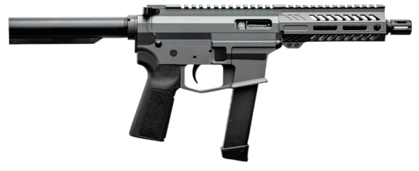 Angstadt Arms AAUDP09PG6 UDP-9  9mm Luger 15+1 6″ Black Melonite Threaded Barrel  5.50″ Free Float M-LOK Handguards  Tactical Gray Cerakote Aluminum Picatinny Rail Receiver  Black B5 Grips