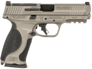 Smith & Wesson 14162 M&P M2.0  Full Size Frame 9mm Luger 17+1  4.63″ Black Threaded Barrel  Gray Optic Cut/Serrated Steel Slide  Gray Aluminum Frame w/Picatinny Rail  Black Polymer Grip