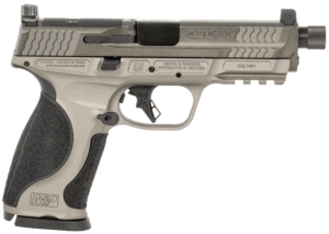 Smith & Wesson 14161 M&P M2.0  Full Size Frame 9mm Luger 10+1 4.63″ Black Steel Barrel  Gray Optic Cut/Serrated Steel Slide  Gray Aluminum Frame w/Picatinny Rail  Black Polymer Grip