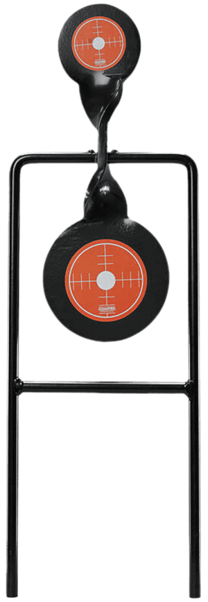 Champion Targets 40875 Gong Spinner Target 3″ Top Target/4.7″ Bottom Target Black/Orange Steel Bullseye Standing