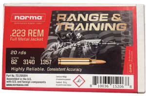 Norma Ammunition 701205994   223 Rem 62 gr Full Metal Jacket 20 Per Box/ 10 Case