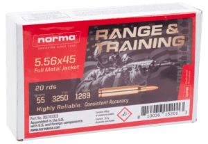 Norma Ammunition 701701313   5.56x45mm NATO 55 gr Full Metal Jacket 20 Per Box/ 10 Case