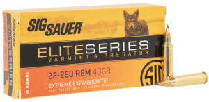 Sig Sauer E225VP4020  Varmint & Predator 22-250 Rem 40 gr 20 Per Box/ 10 Case