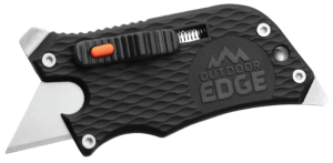 Outdoor Edge SWK30C SlideWinder  3.50″ Long  Plain Utility Blade  Black GNR/SS Handle  Screwdriver  Bottle Opener