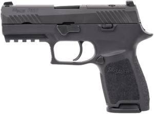 Sig Sauer 320C9BSSP P320  Compact Frame 9mm Luger 15+1 3.90″ Black Carbon Steel Barrel  Black Nitron Optic Ready/Serrated Stainless Steel Slide  Black Stainless Steel Frame w/Picatinny Rail  Black Polymer Grip