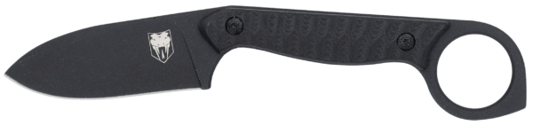 CobraTec Knives CTWLTBLK Wolfteeth  EDC 2.75″ Folding Drop Point Plain Black 14C28N Steel Blade  4.25″ Black Textured G10 Scales Handle