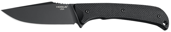 Hogue 35869 Extrak  3.30″ Fixed Clip Point Plain Black Cerakote CPM M4 Tool Steel Blade  Black Textured G10 Scales Handle