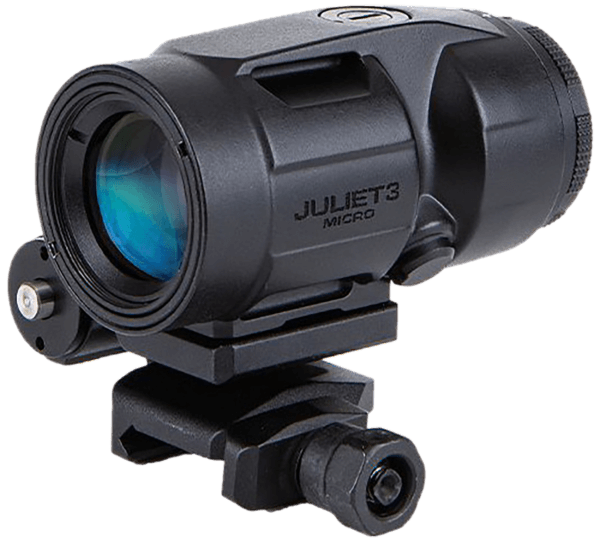 Sig Sauer Electro-Optics SOJ3M011 Juliet3-Micro Magnifier Flat Dark Earth 3x 22mm Modern Sporting Rifle/ AR Features 90 Degree push-button flip-to-side magnifier mount