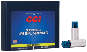 CCI 3744 Pest Control Shotshell 44 Sp/ 44 Rem Mag 140 gr Shotshell #9 Shot 10 Per Box/ 20 Cs