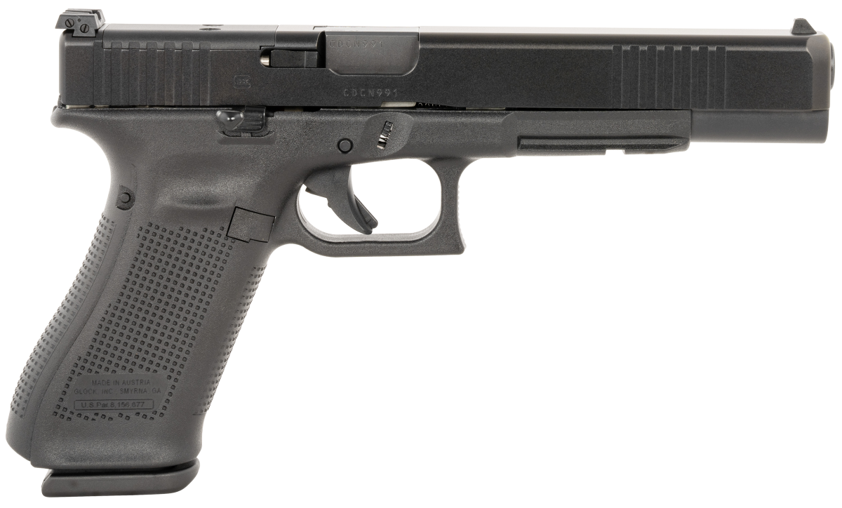 Glock PA163S103MOS G17L Gen5 MOS Full Size Frame 9mm Luger 17+1 6.02″ Black Long Barrel  Black Cerakote MOS Cut/Serrated Steel Slide  Black Polymer Frame w/Picatinny Rail  Black Textured Grip