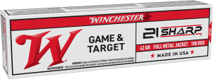 Winchester Ammo USA21 USA  21Sharp 42gr Full Metal Jacket 100 Per Box/20 Case