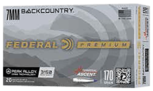 Federal P7BCTA32 BackCountry  7mm BC 170gr Terminal Ascent 20 Per Box/10 Case