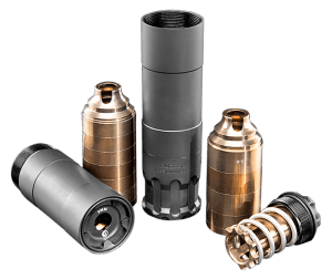 RUGGED SUPPRESSOR OBS0009 Obsidian9  9mm Luger 1.37″ Black Cerakote 17-4 Stainless Steel 1/2″-28 tpi