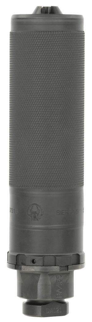 Dead Air SIERR5XM Sierra-5  5.56mm 1.50″D 1/2″-28 tpi Thread Pattern Made of Stellite Baffles & Stainless Steel Tube with Black Cerakote Finish Includes Xeno Flash Hider & Mount