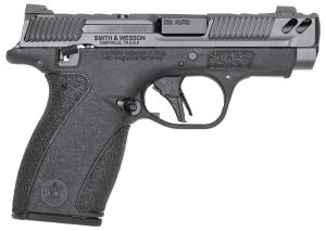 Smith & Wesson 14417 PC Bodyguard 2.0 Carry Comp Micro Frame 380 ACP 12+1 3.10″ Black Armornite Ported Barrel  Gray Armornite Stainless Steel Serrated Slide  Black Polymer Frame  Black Textured Grip  Manual Thumb Safety