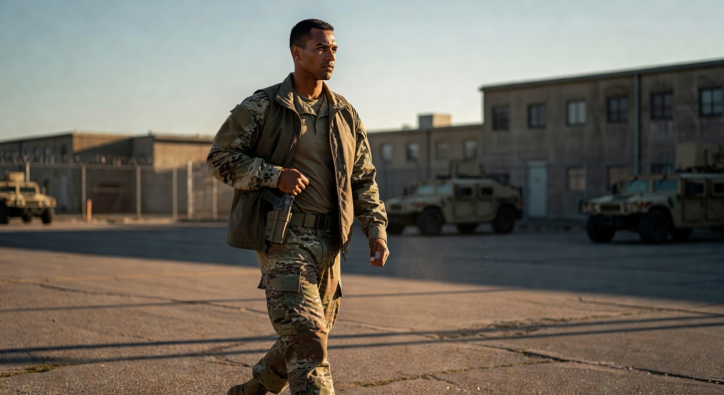 U.S. service member responsibly carrying concealed firearm on military installation for self-defense