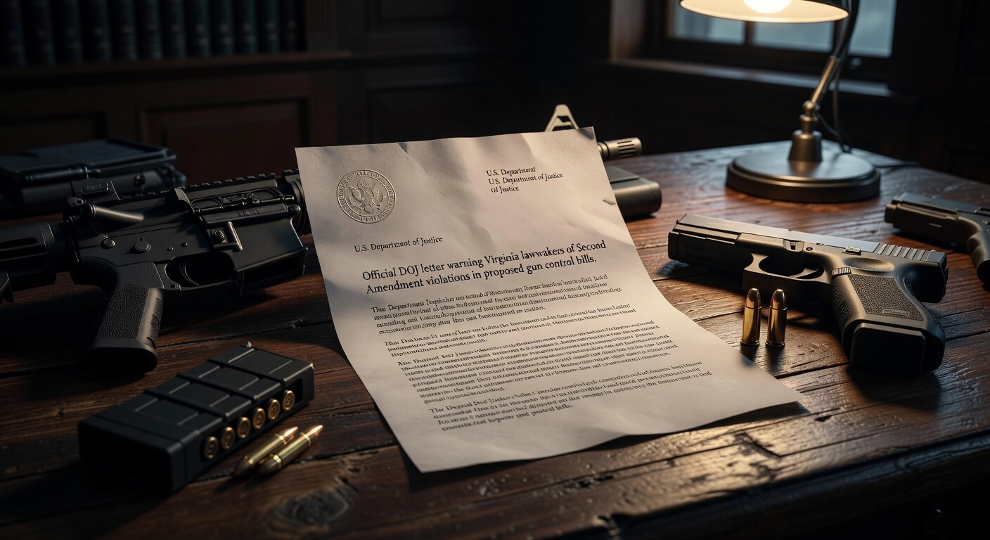 Official DOJ letter warning Virginia lawmakers of Second Amendment violations in proposed gun control bills.
