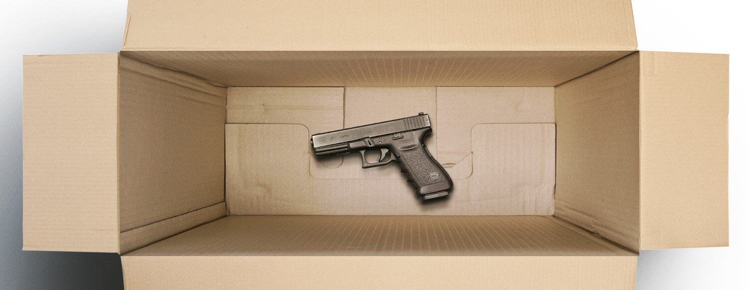 USPS Publication 52 cover with icons of handguns and long guns being mailed, symbolizing equal treatment under proposed 2A-aligned rules