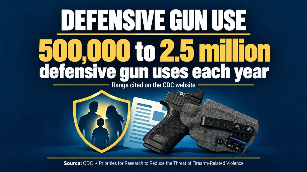 CDC Lifts Defensive Gun Use Estimate to 500,000–2.5 Million a Year